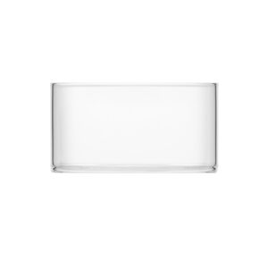 Zylindrischer Ersatz-Einfülltank aus klarem Glas für einen Stand-Wasserfilter.