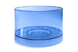 Blaues, transparentes Gehäuseteil des oberen Wassertanks für einen Lotus Vita Wasserfilter.