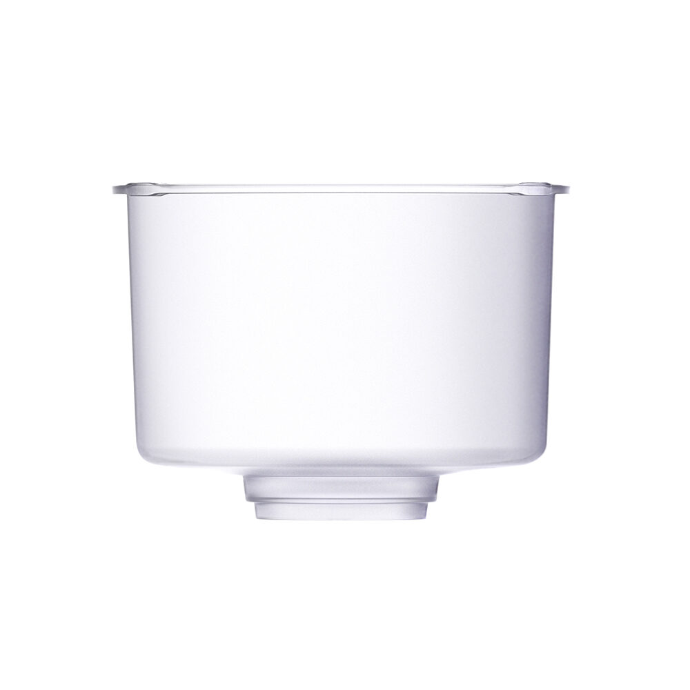 Transparentes Ersatzteil des Einfülltanks für einen Glas-Wasserfilter von Lotus Vita.