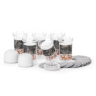 Jahresvorrat an Wasserfilter-Zubehör von Lotus Vita, bestehend aus Filterkartuschen, Keramikfiltern und Kalkfilterpads.